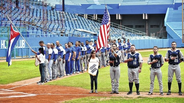 The Cuban National Baseball Team Pre-game Ceremony 