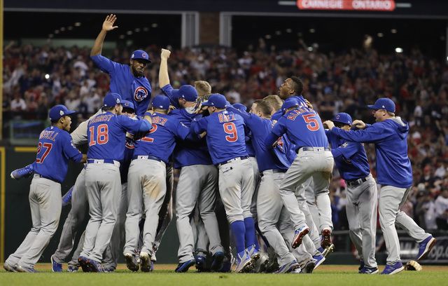 Anthony Rizzo celebrates Cubs winning the World Series on Twitter