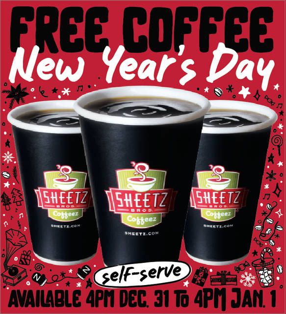 Sheetz to offer free coffee on New Year’s Eve, New Year’s Day Times