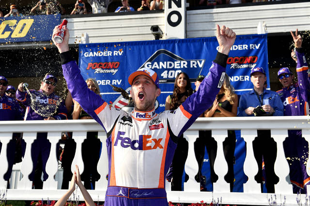 Hamlin pulls away late to win NASCAR race at Pocono ...