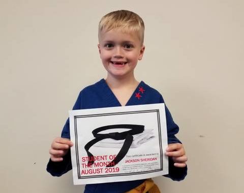 Jackson Sheridan Named Student Of The Month At Barnes Martial Arts