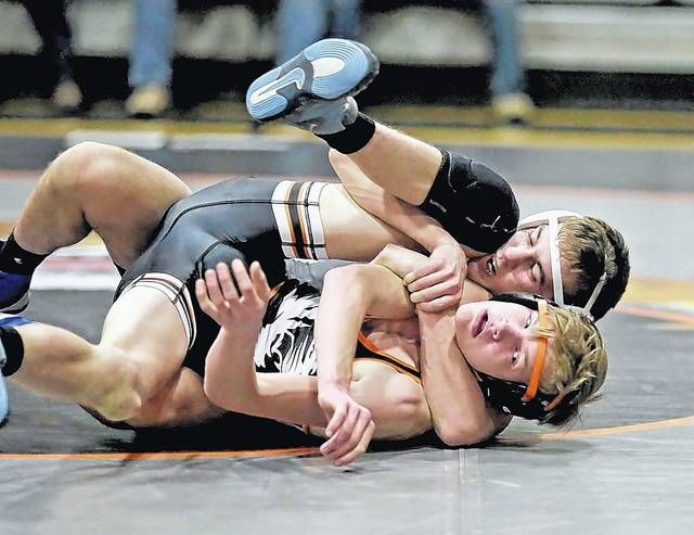 
			
				                                Lake-Lehman’s Josh Bonomo, back, is looking to make his own legacy as one of 11 WVC wrestlers competing this week at the PIAA championships in Hershey.
                                 Times Leader file photo

			
		