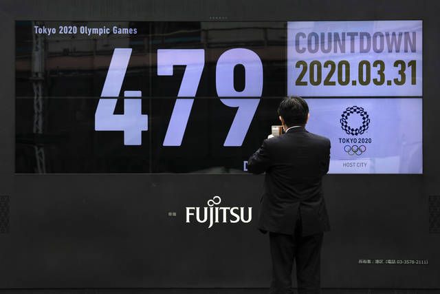 
			
				                                A man takes pictures of a countdown display for the Olympics on Tuesday in Tokyo. The clock was at 479 days to go for the Games, which were postponed until July 23, 2021.
                                 Jae C. Hong | AP photo

			
		