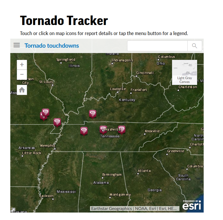Tornado Tracker over Nashville, TN Times Leader