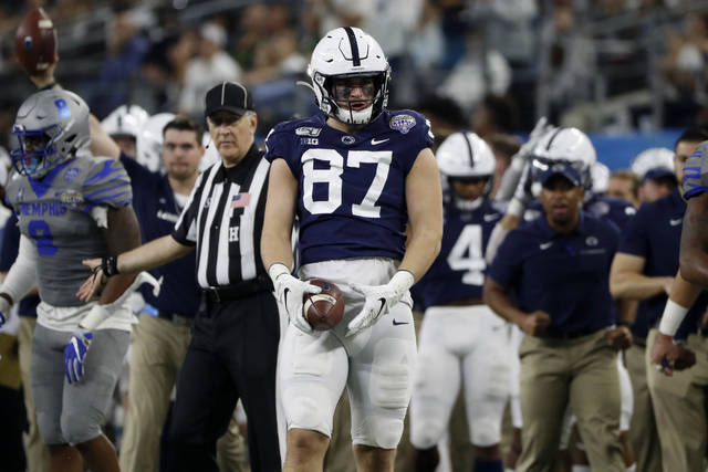 <p>New Penn State offensive coordinator Kirk Ciarrocca didn’t have the tight end involved much in the passing game last year while at Minnesota. But he didn’t have a tight end like Pat Freiermuth.</p> <p>Roger Steinman | AP file photo</p>