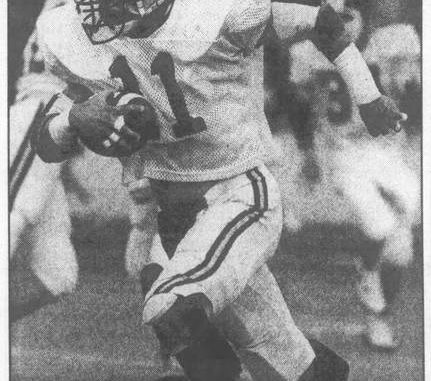  Dallas’ Jeremiah Van Orden returned an interception for Division II in the annual UNICO All-Star Football Game in 1992 at Wilkes-Barre Memorial Stadium. Times Leader file photo 