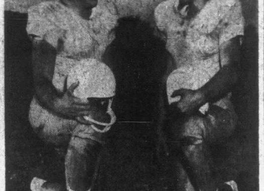  West Side Catholics George Bednar, left, and Wyomings Stanley Savitsky were the East captains in the 1960 Pittston Elks East-West Mid-Valley All-Star High School Football Game at Bone Stadium in Pittston. The game was played just once. Times Leader file photo 