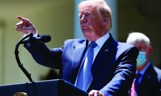  President Donald Trump is seen speaking in the White House Rose Garden earlier this year. Trump is expected to visit Scranton next week, reports on Wednesday indicated. AP file photo 