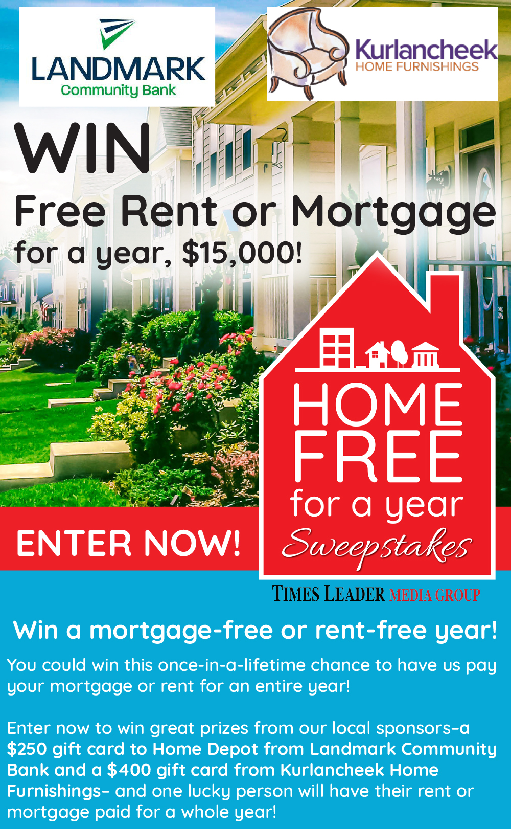 Win Free Rent or Mortgage for a Year, 15,000! Times Leader