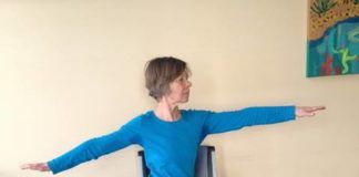 
			
				                                Yoga instructor Donna Fetzko demonstrates a position from Chair Yoga class.
                                 Submitted photo

			
		