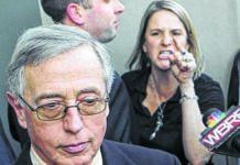 
			
				                                Sandy Fonzo screams at former Luzerne County judge Mark Ciavarella after a federal court hearing in Scranton in 2011. Ciavarella, 70, filed a motion last month seeking compassionate release from his 28-year prison sentence in connection with the so-called ‘kids-for-cash’ scandal, citing a number of health conditions that he said would put him at higher risk of a severe reaction to COVID-19, should he contract it in prison. That request has been denied.
                                 Times Leader file photo

			
		