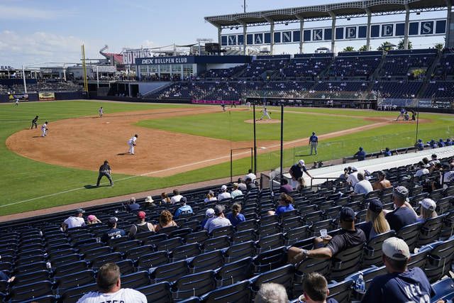 <p>Fans watch during the fifth inning of a spring training game between the New York Yankees and the Toronto Blue Jays on Sunday in Tampa, Fla.</p>
                                 <p>AP photo</p>