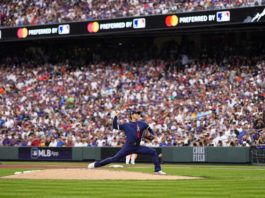 
			
				                                American League starting pitcher Shohei Ohtan throws during the first inning of the MLB All-Star baseball game on Tuesday in Denver.
                                 Jack Dempsey | AP photo

			
		