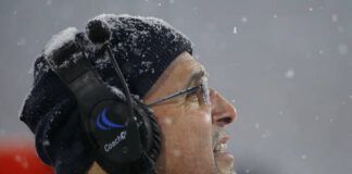 
			
				                                Penn State coach James Franklin watches during the fourth quarter of an NCAA football game against Michigan State on Saturday in East Lansing, Mich. Michigan State won 30-27.
                                 AP photo

			
		