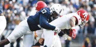 
			
				                                Defensive end Arnold Ebiketie (17) was a revelation in his one season for Penn State after transferring from Temple, recording 9.5 sacks and 18 tackles for loss in 2021.
                                 Barry Reeger | AP file photo

			
		