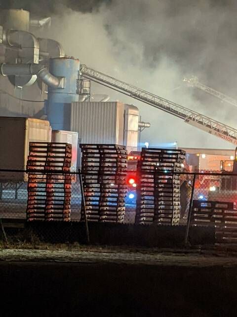 <p>Fire crews from numerous departments around the Back Mountain and West Side are battling a second-alarm fire at Offset Paperback Manufacturers on the Memorial Highway this evening.</p>
                                 <p>Special to Times Leader</p>