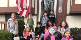 
			
				                                Participants in Christina Wesley’s Easter Egg Hunt, In group picture front row, from left: Kayleigh Collins, Rossandra Vazquez, SummerJune Sonera, Nicholas Collins, Lily Crane, Emma Crane; back row, from left: Troy Papiercavich, Cullen Papiercavich, and Jay Jay Doyle.
                                 Photo courtesy of Christina Wesley

			
		