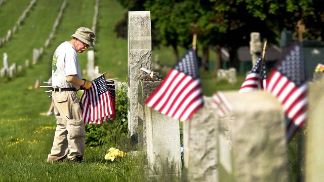 

<p>72-year-old Alan Jones of Wilkes-Barre is making his way down a row of tombstones, placing flags on veterans ’graves at St. Mary’s Cemetery in Hanover.</p>
<p>Fred Adams |  For Times Leader</p>
<p>“srcset =” https://s24526.pcdn.co/wp-content/uploads/2022/05/128534969_web1_flags1_faa.jpg.optimal.jpg “sizes =” (- webkit-min-device-pixel-ratio: 2) 1280px , (min-resolution: 192dpi) 1280px, 640px “class =” entry-thumb td-animation-stack-type0-3 “style =” float: left;  width: 200px;  margin: 3px; “/></a></p>
<p><small class=