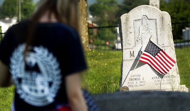 

<p>14-year-old Cassidy Girman, a freshman in the Wyoming district, puts a flag on the veteran’s grave at St. Mary’s Cemetery in Hanover on Saturday.</p>
<p>Fred Adams |  For Times Leader</p>
<p>“srcset =” https://s24526.pcdn.co/wp-content/uploads/2022/05/128534969_web1_flags4_faa.jpg.optimal.jpg “sizes =” (- webkit-min-device-pixel-ratio: 2) 1280px , (min-resolution: 192dpi) 1280px, 640px “class =” entry-thumb td-animation-stack-type0-3 “style =” float: left;  width: 200px;  margin: 3px; “/></a></p>
<p><small class=