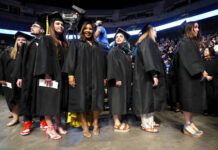 
			
				                                Luzerne County Community College graduates line up to take their seats in the Mohegan Sun Arena at Casey Plaza Thursday evening.
                                 Fred Adams | For Times Leader

			
		