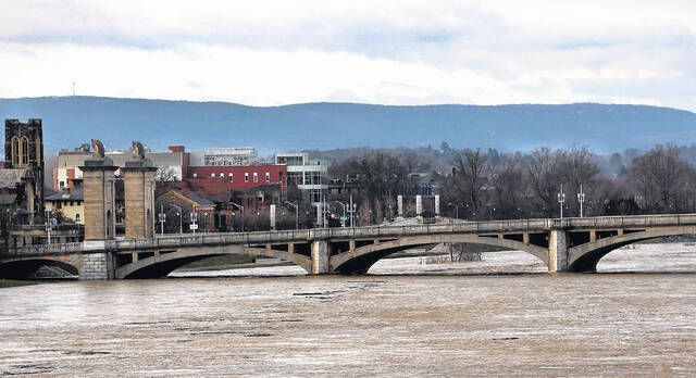 View of downtown Wilkes-Barre from bridge across the Susquehanna River -  PlannersWeb