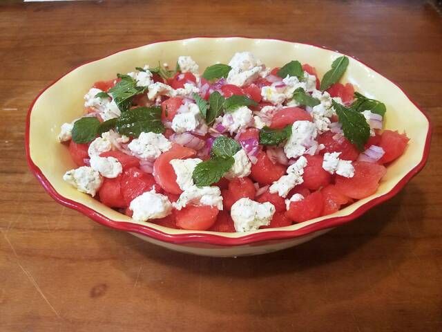 Watermelon Cheese Mint Create Unusually Delicious Salad Times Leader