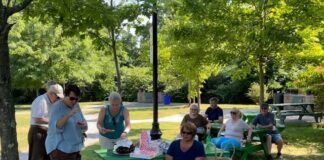 
			
				                                Following their walk at Nay Aug Park in Scranton, patients stayed and socialized in Hanlon’s Grove. Socialization is one of the most effective ways for seniors to improve their mental health, as it may help with memory and longevity as it reduces stress and isolation.
                                 Submitted photo

			
		