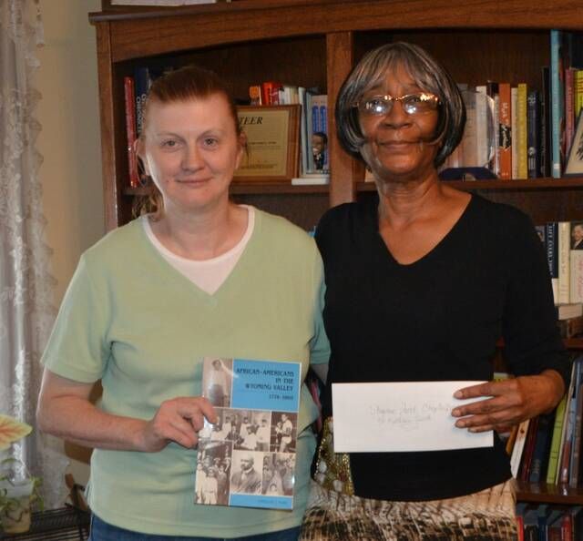 At the beginning of September RACE Team (Rediscovering Ancestry Through Culture and Education) director Constance E. Wynn, right, met with Kathleen Smith, left, who is the Regent of the Shawnee Fort Chapter of the National Society of the Daughters of the American Revolution.
                                 Submitted photo