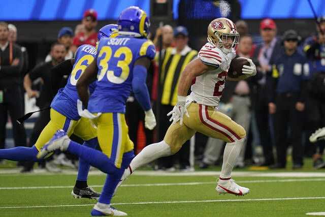 Christian McCaffrey's TD trifecta powers 49ers past Rams