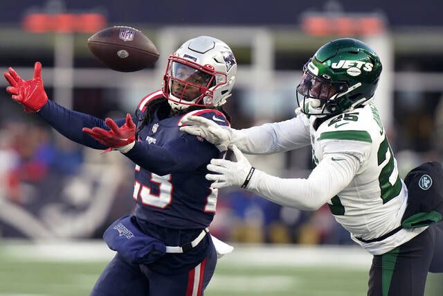 New England Patriots' Kyle Dugger against the New York Jets during