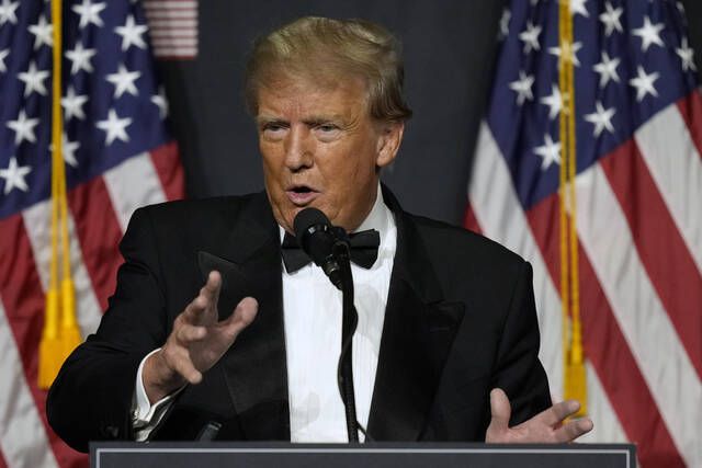 Former President Donald Trump speaks at Mar-a-Lago Friday, Nov. 18, 2022 in Palm Beach, Fla. The Treasury Department said Wednesday it has complied with a court order to make Trumps tax returns available to a congressional committee.
                                 AP file photo