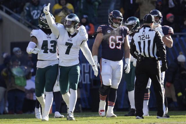 Fierce Eagles pass rush steps up again in victory over Bears