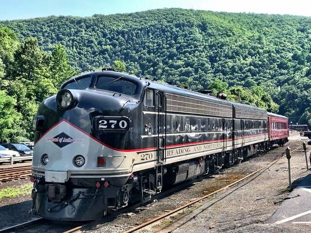 Reading & Northern's vintage 'F-unit' diesel locomotives 270 and 275 are on view at Jim Thorpe in 2020. Tickets for the railway's new excursions between Pittston and Jim Thorpe go on sale tomorrow, March 1, with the first run set for May 27 with the F units.  Roger DuPuis |  Time leader