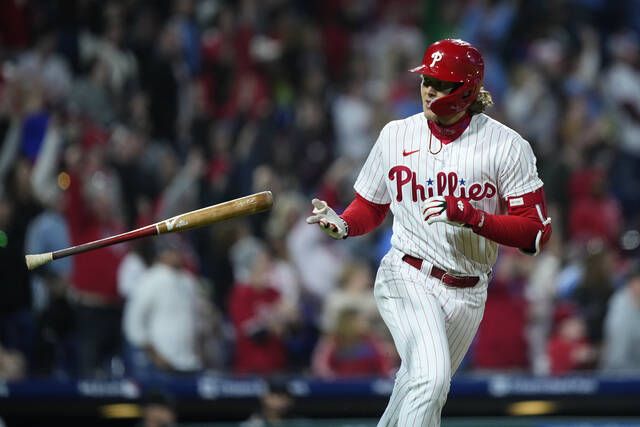 Darick Hall First Home Run Philadelphia Phillies Autographed Baseball Photo