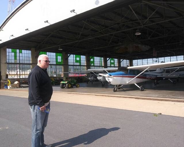 
			
				                                In a visit last month, Luzerne County Councilman Brian Thornton checked out a 1929 building at the county-owned Wyoming Valley Airport that is still in active use. The county’s citizen airport advisory board has been reactivated and met Wednesday.
                                 File photo

			
		