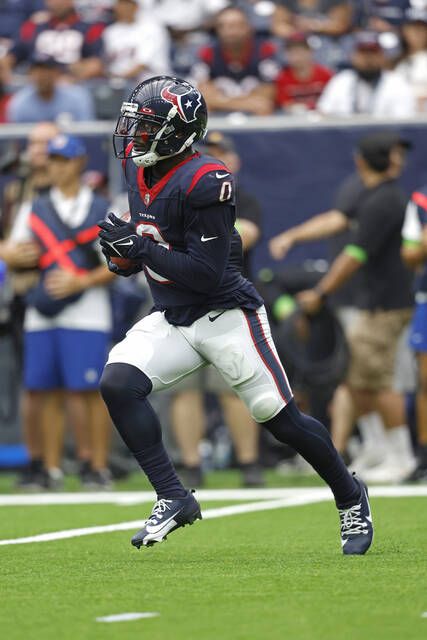 Houston Texans defensive back Desmond King walks off the field