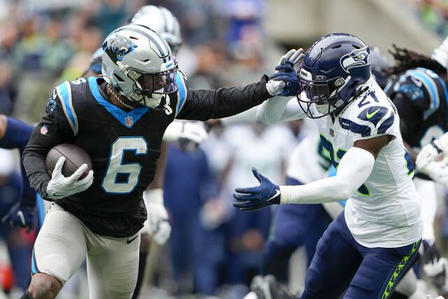 Seattle Seahawks running back Bryce Brown (36) celebrates his