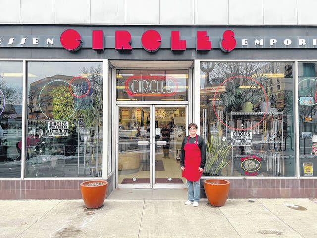 <p>Brenda Sokolowski owner of Circles on the Square, is seen outside the Public Square deli in this file photo. ‘I’m starting to see familiar faces that I haven’t seen in three years — since the start of the pandemic,’ Sokolowski said. ‘I’m also seeing new faces, so I believe more people are being hired to work downtown.’</p>
                                 <p>Times Leader file photo</p>