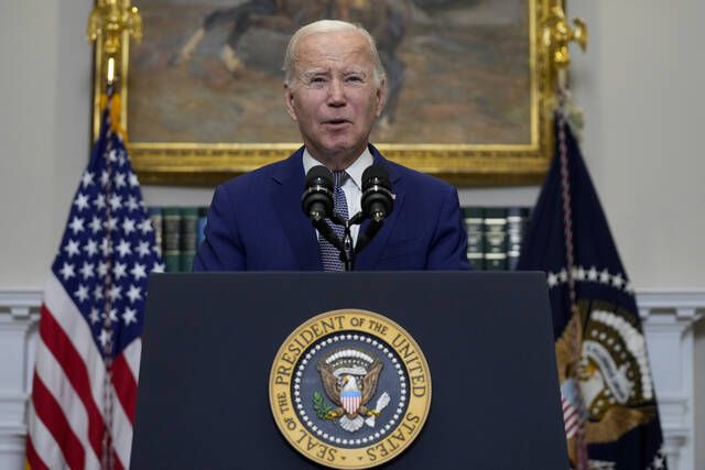 
			
				                                President Joe Biden speaks in the Roosevelt Room of the White House on Sunday in Washington.
                                 AP photo

			
		