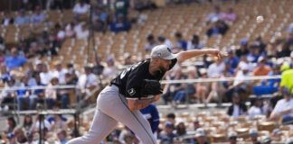 
			
				                                Chicago White Sox starting pitcher Garrett Crochet throws during the second inning of a spring training game against the Los Angeles Dodgers in Phoenix last month.
                                 AP photo

			
		