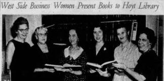 
			
				                                Picture published Wilkes-Barre Record Oct. 4, 1961. Left to right: Marie Binker, Zora Bellas, Cecelia Walker, Mary Rentschler, Alice VanBuskirk, and Dorothy Turner.
 
			
		