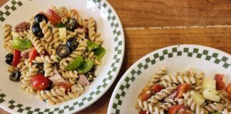 
			
				                                Peppers, black olives, cheese and leftover diced ham all add flavor to this pasta salad, but pesto in the dressing was the finishing touch that everybody liked.
                                 Mary Therese Biebel | Times Leader

			
		
